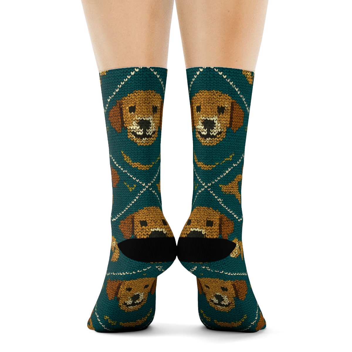 Knitted Park Tile Labrador Retriever soft everyday crew socks