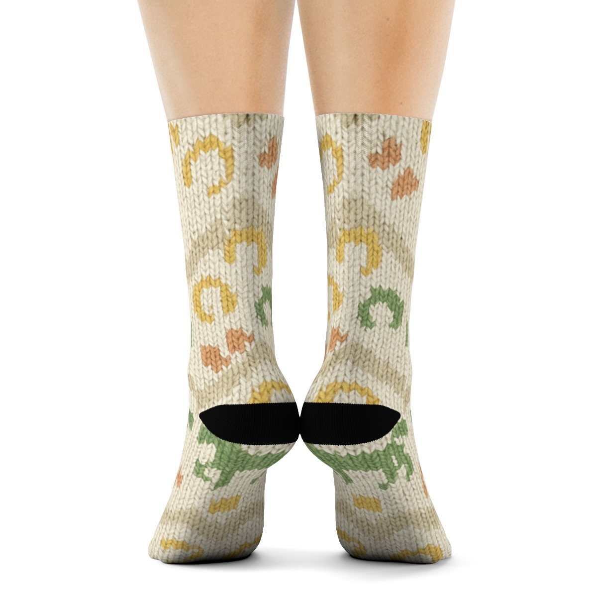 Knitted Pasture Illusion With Pony Hoof Rhythm premium sports crew socks