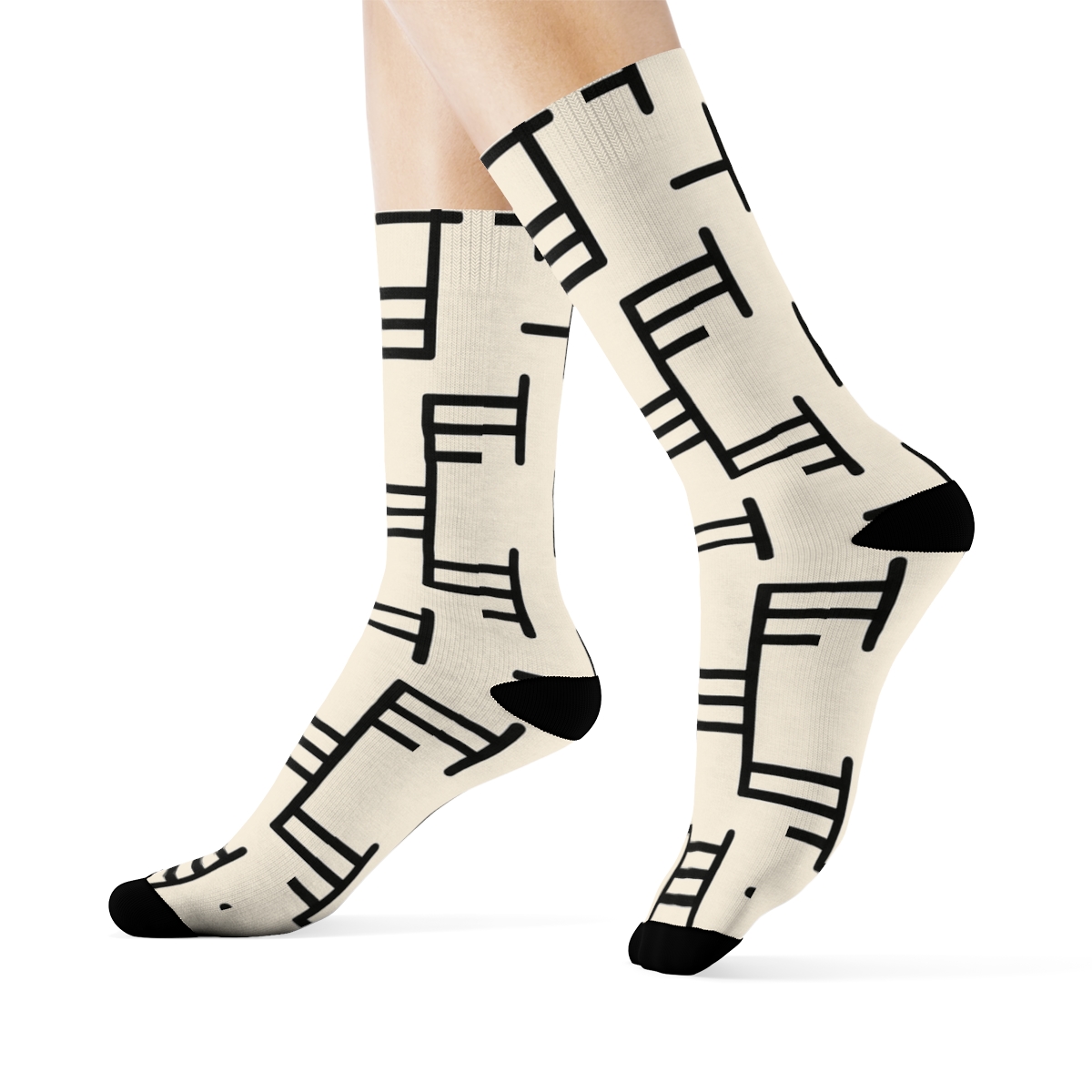 Fine Ladder Shift unique graphic crew socks