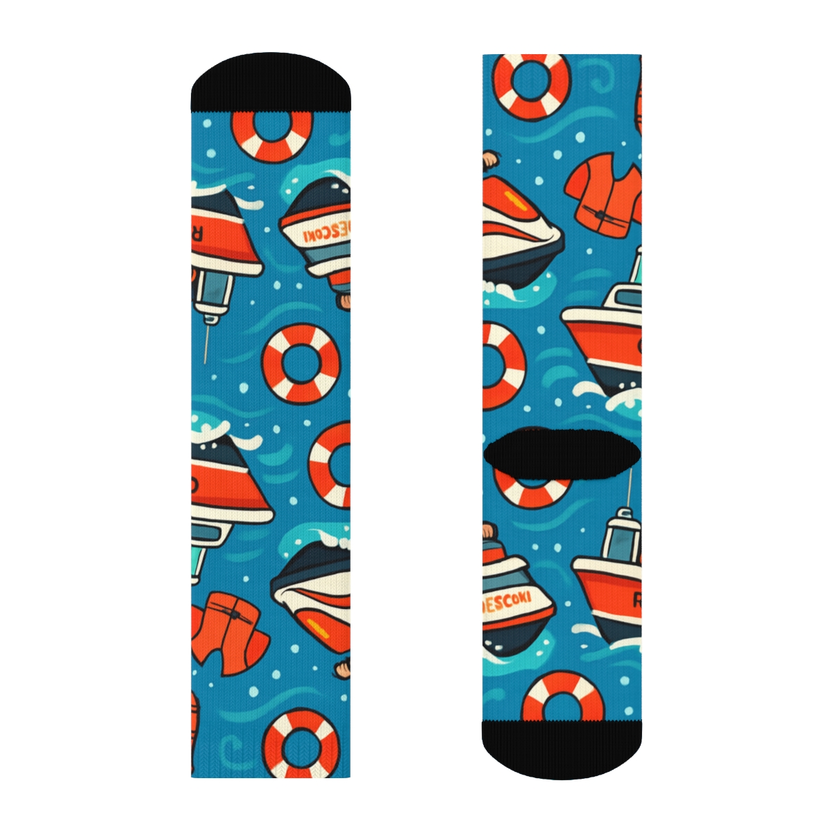 Rescue Boat Tessellation Coast Guard Officer Edition stylish athletic crew socks