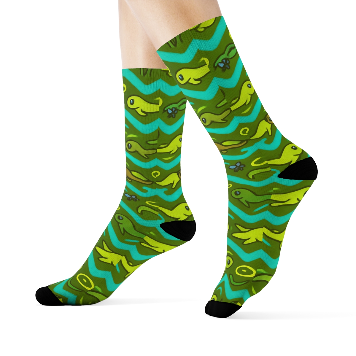 Tadpole Chevron March unique graphic crew socks