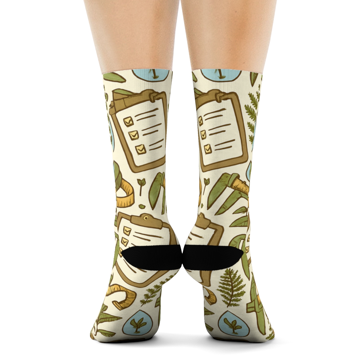 Measuring Tape And Leaf Lattice, Environmental Inspector Edition soft everyday crew socks