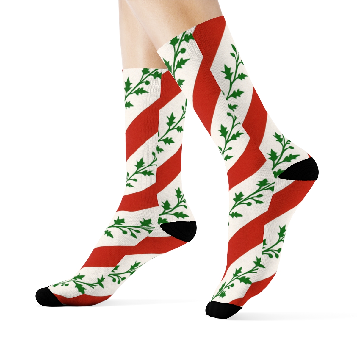 Candy Stripe Diagonal Progression Christmas stylish athletic crew socks