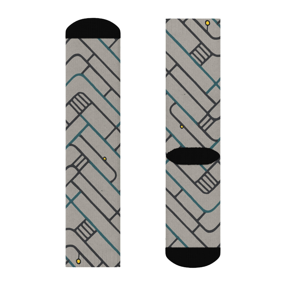 Street Grid Chevron, Urban Planner Edition unique graphic crew socks