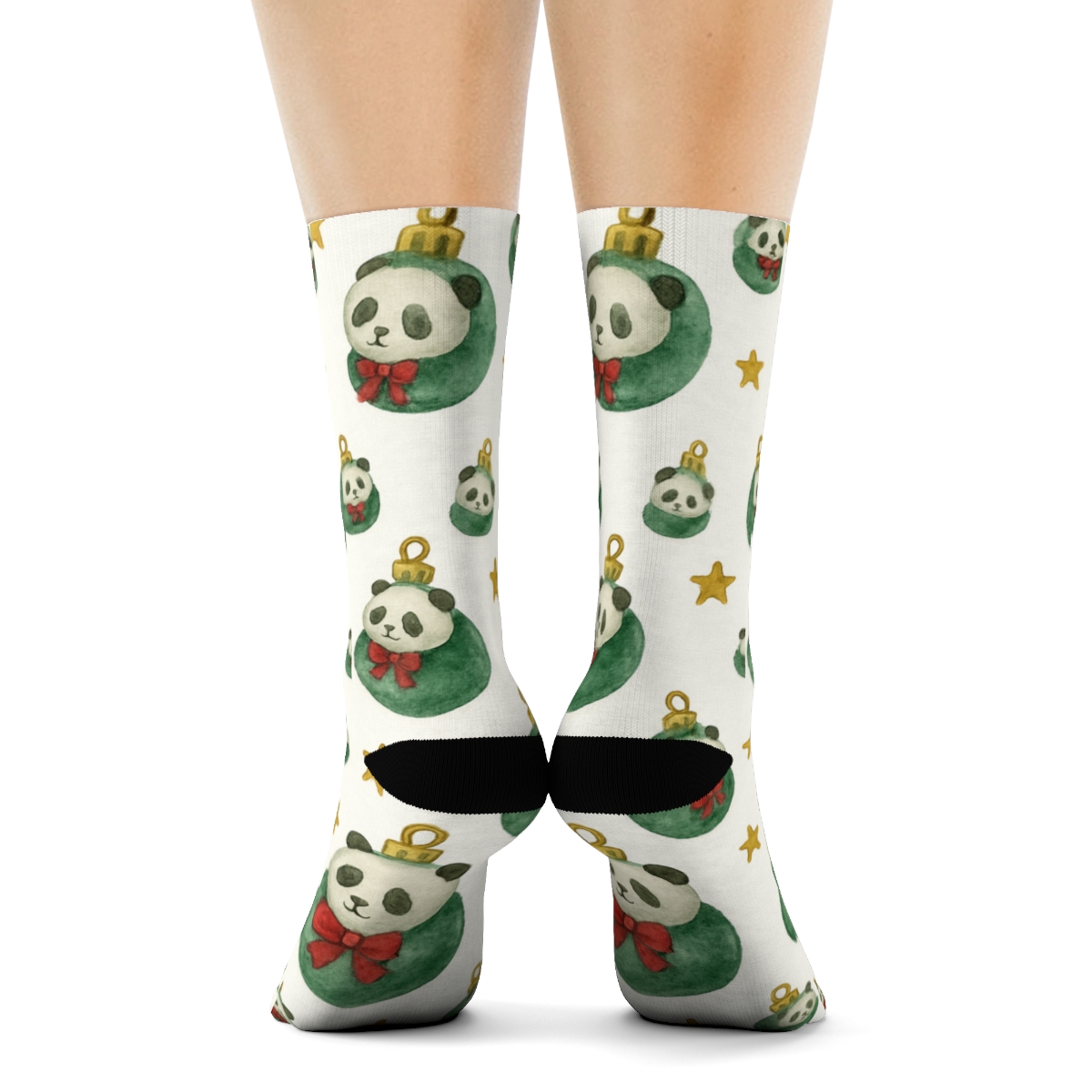 Panda Ornament Scatter trendy patterned crew socks