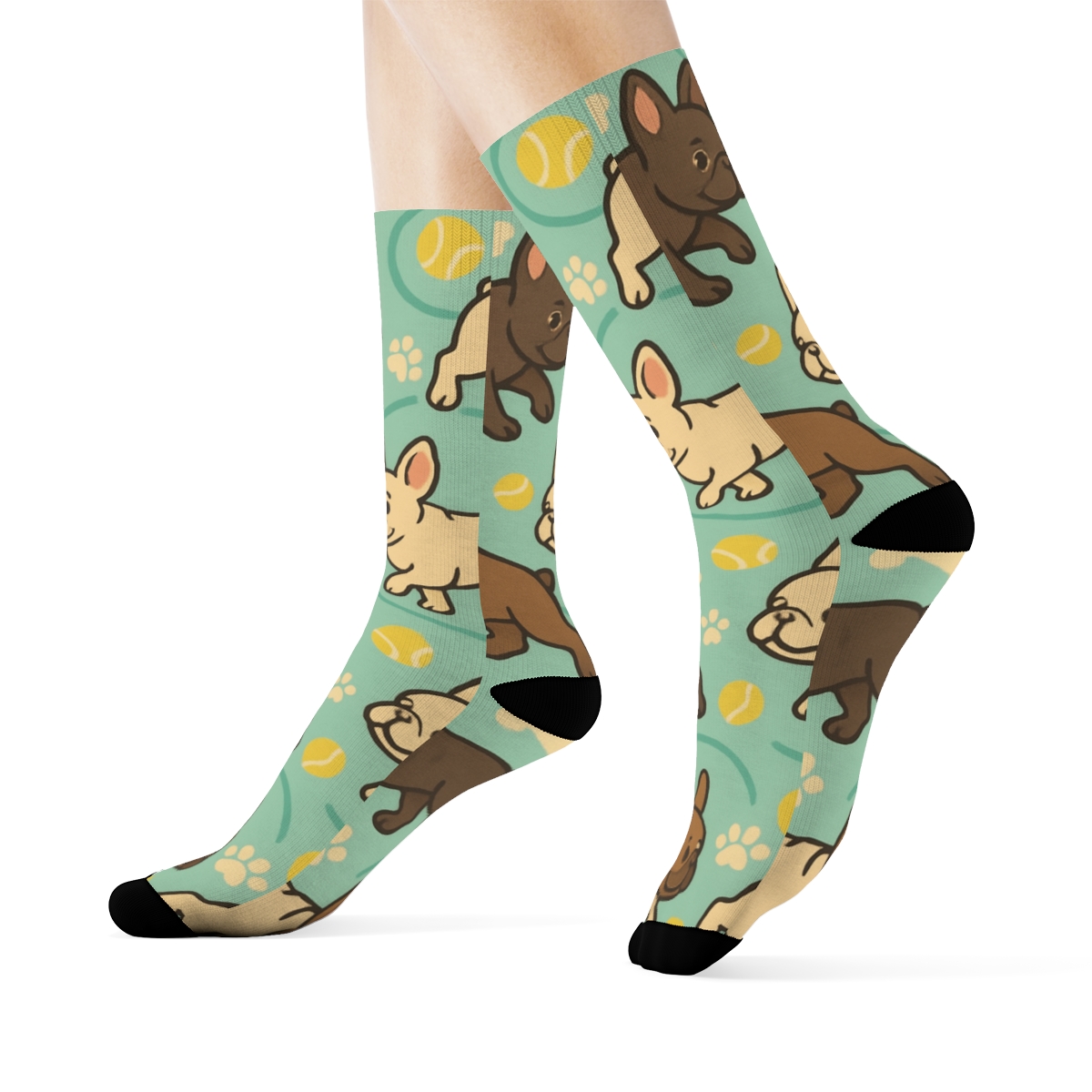 Brindle Bulldog Park Parade unique graphic crew socks