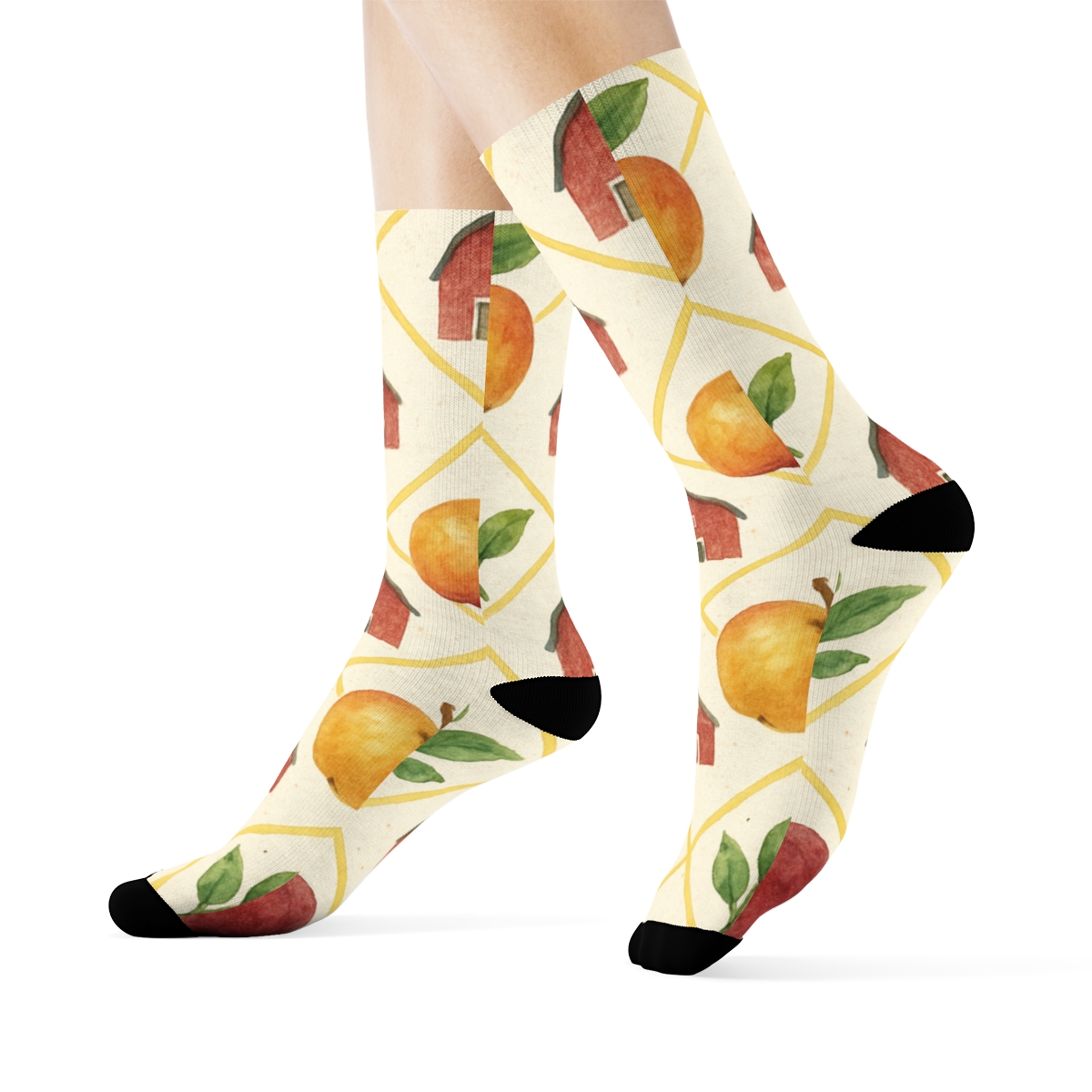 Apple Orchard Lattice premium sports crew socks