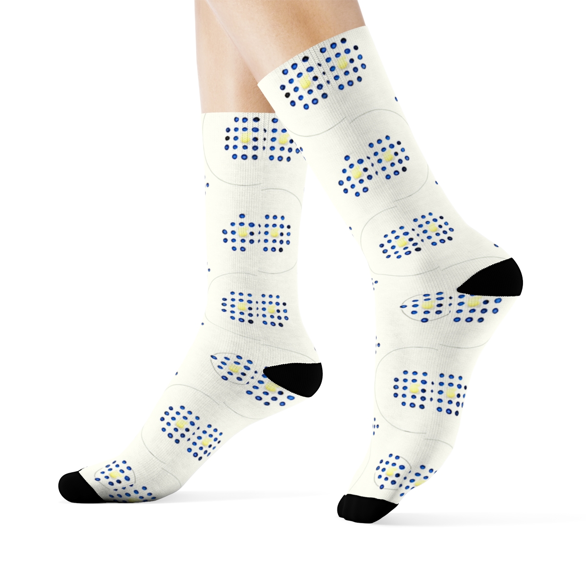 Orbit Dot Lattice stylish athletic crew socks