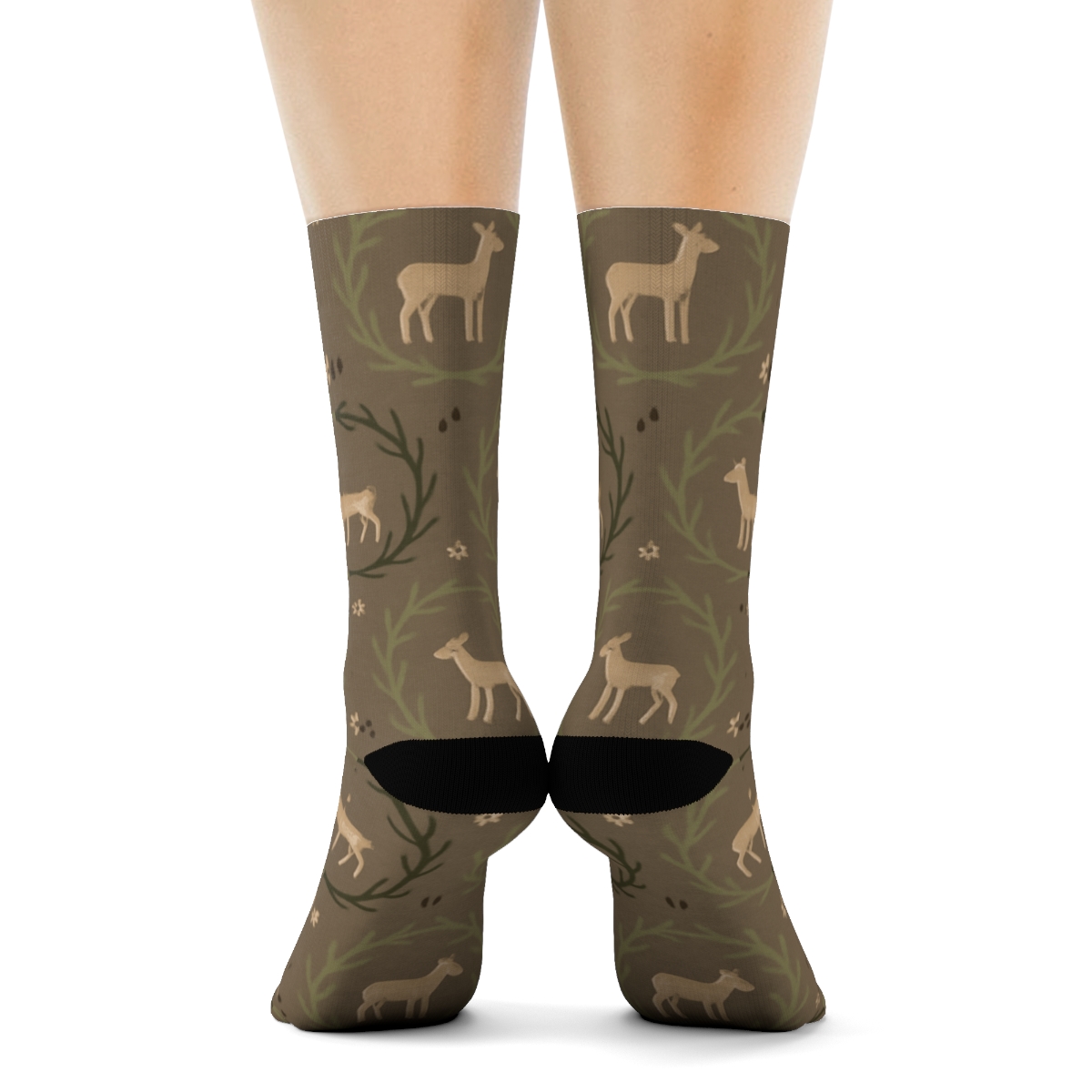 Antler Orbits With Deer Motifs custom crew socks