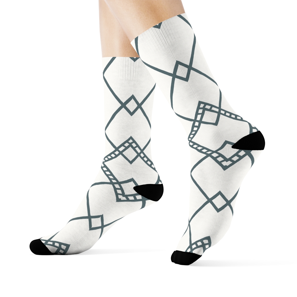 Fine Ladder Mesh personalized crew socks