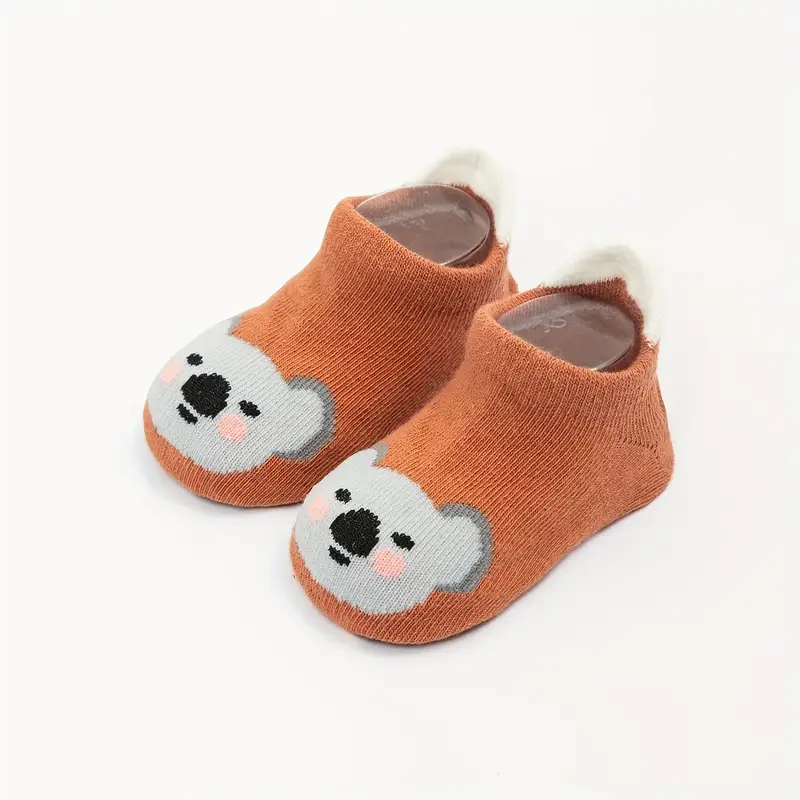 6pairs boys girls kids cartoon animal pattern cute socks shoes anti skid socks with dot toddlers childrens trendy floor socks 3