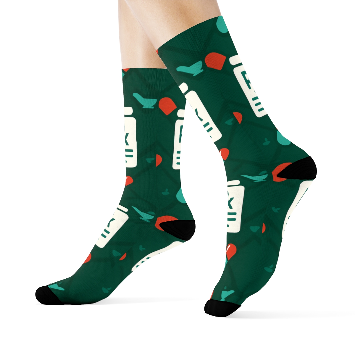 Capsule Lattice Grid, Modern Pharmacist comfortable cotton crew socks