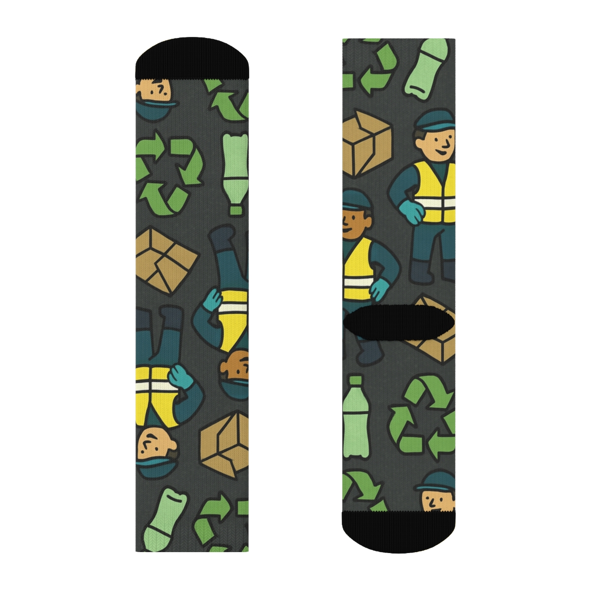 Recycling Plant Worker Safety Vest Tessellation custom crew socks