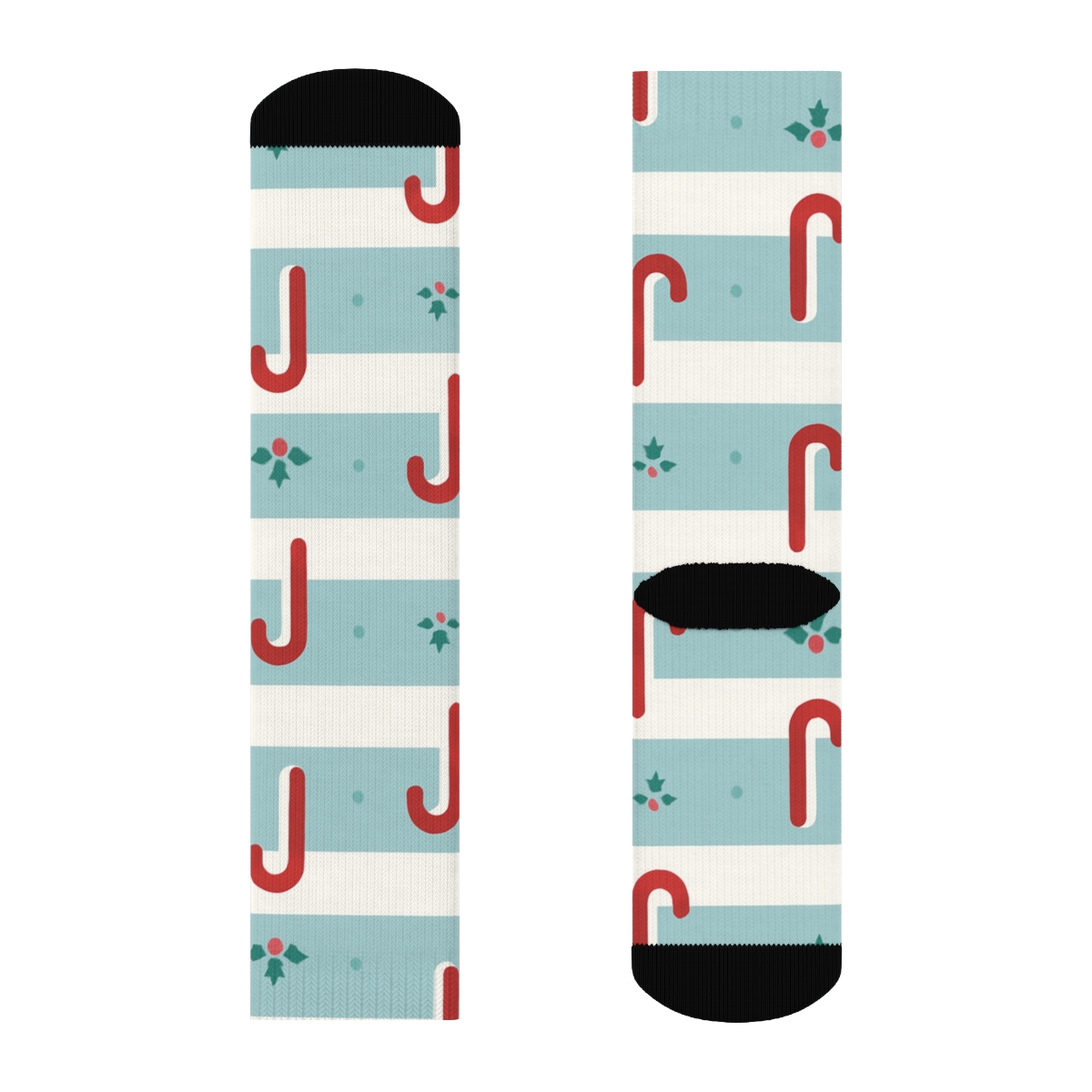 Minimalist Stripe Interrupt Bands Candy Canes stylish athletic crew socks