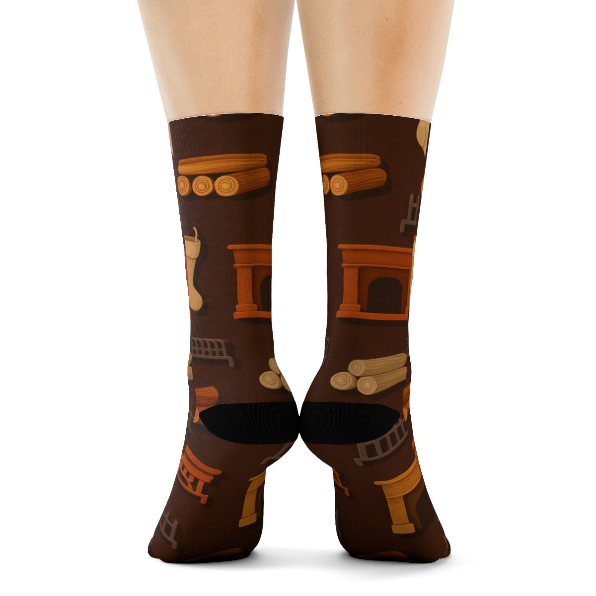 Golden Mantel Icons Fireplace stylish athletic crew socks