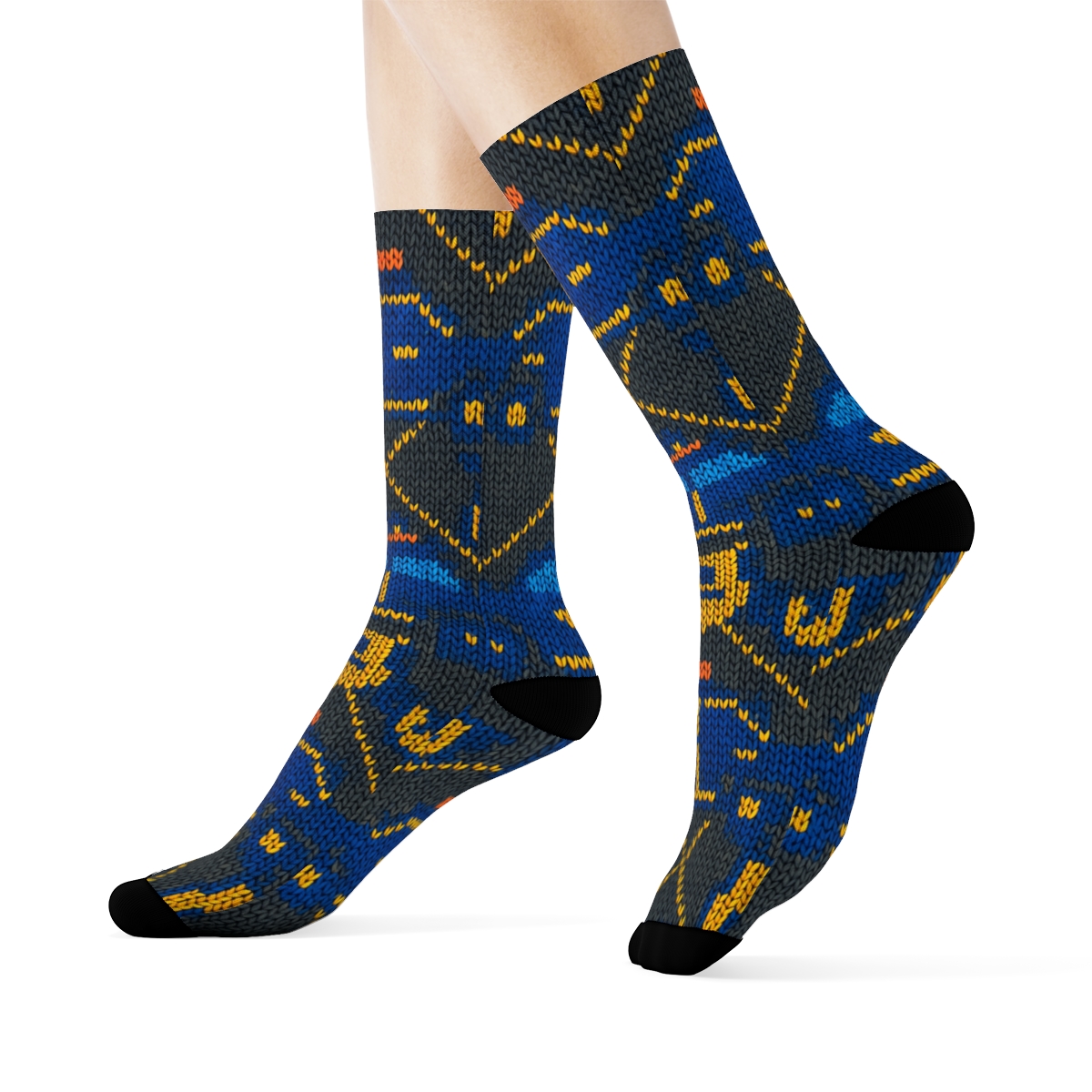 Security Guard Knit Illusion Patrol Parade trendy patterned crew socks