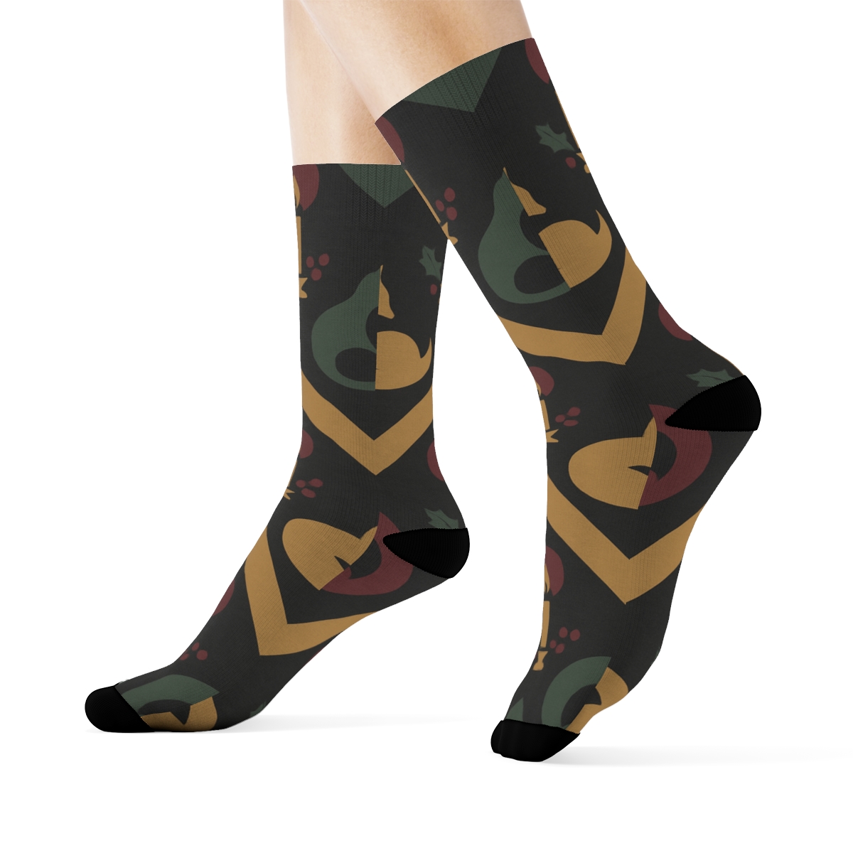 Fox Candlelight Chevron personalized crew socks