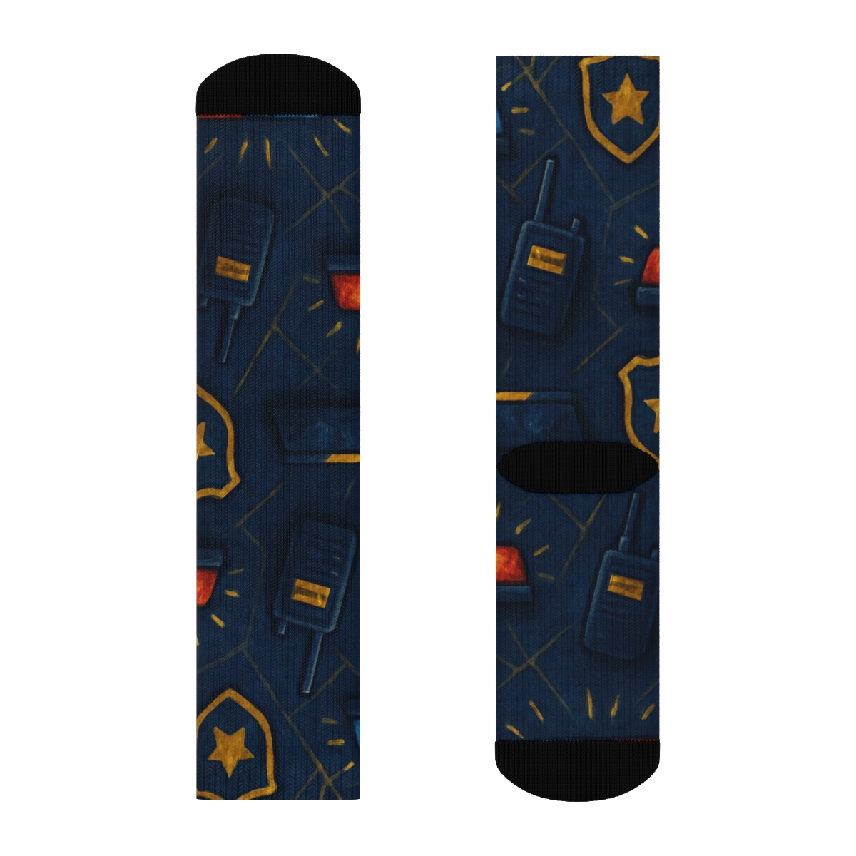 Nightwatch Police Officer Light Bar Tessellation custom crew socks