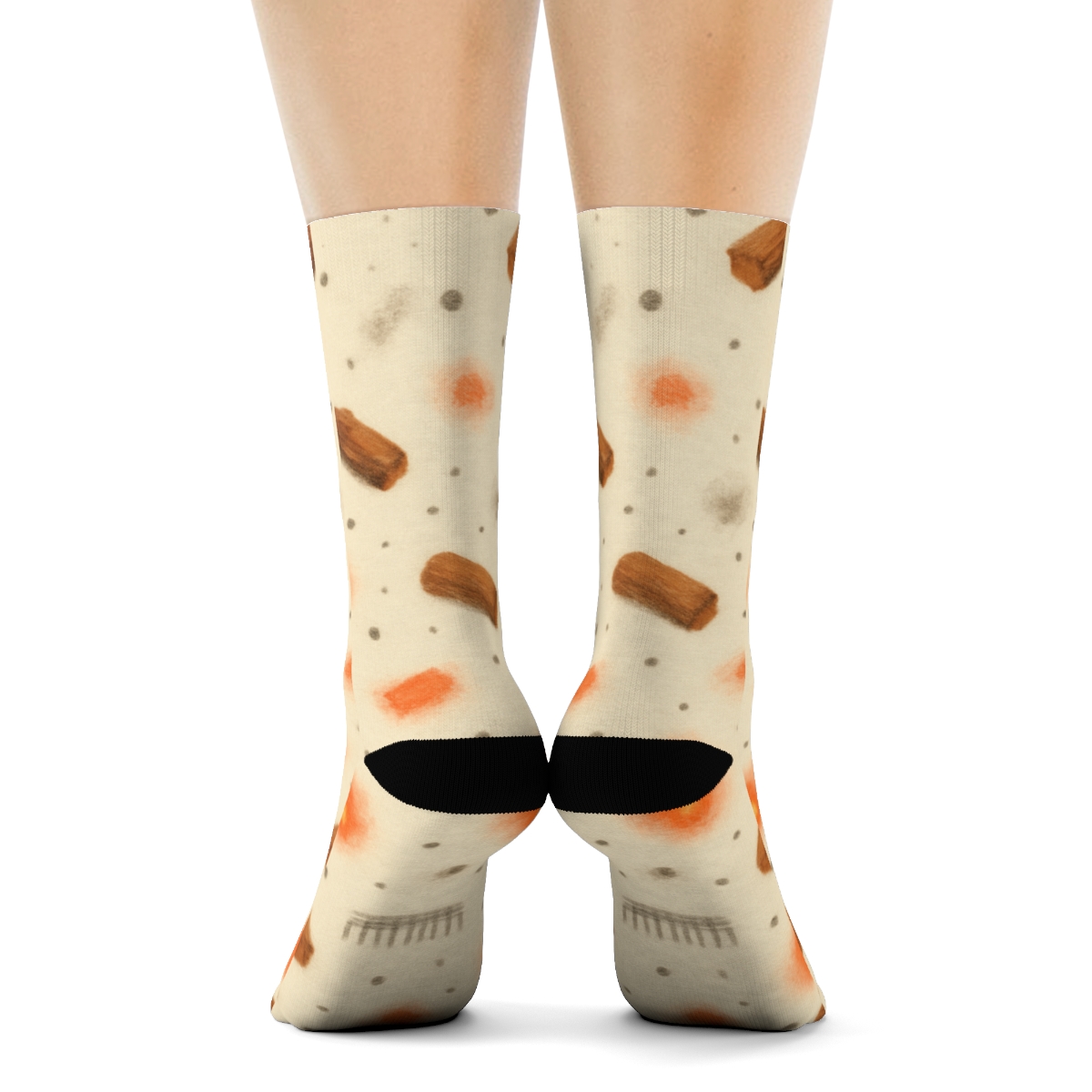 Spark Scatter With Fireplace Compound Motif unique graphic crew socks
