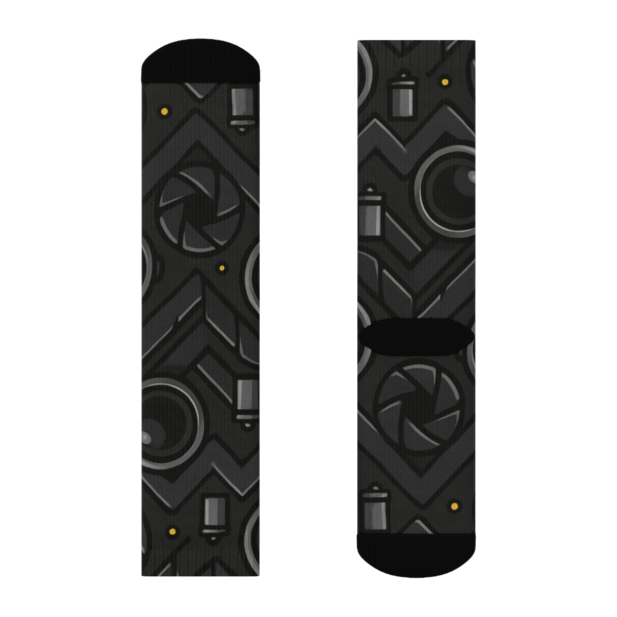Photographer-Grade Lens Chevron Tiling unique graphic crew socks