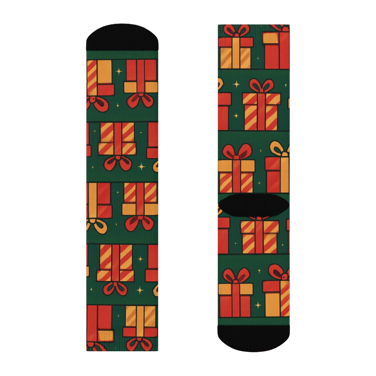 Gift Box Band Progression Holiday trendy patterned crew socks
