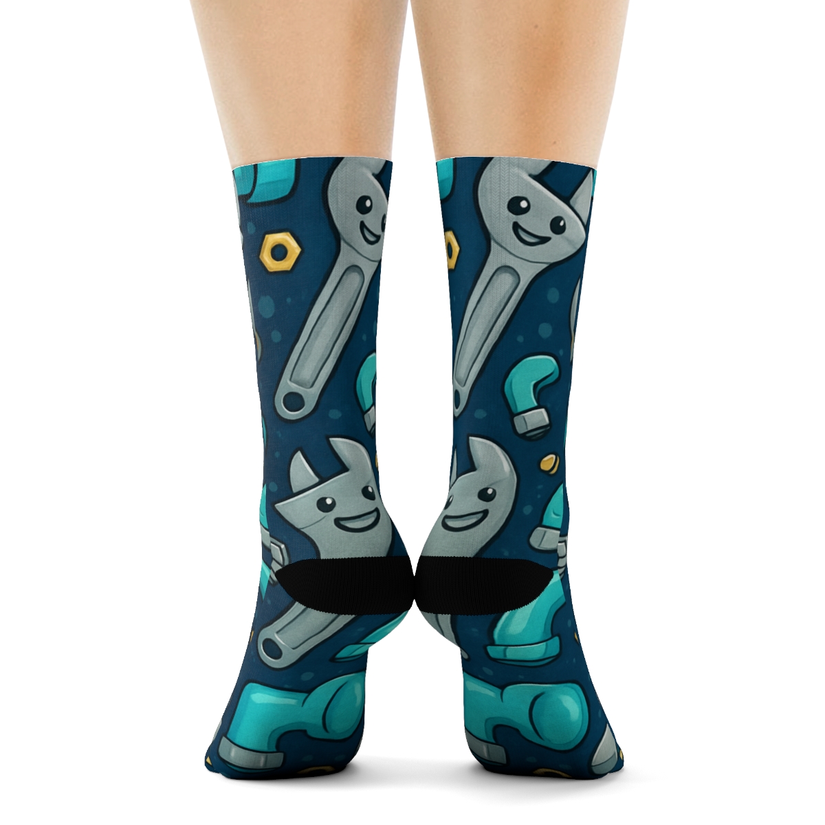 Pipework Party Pattern, Plumber Edition unique graphic crew socks