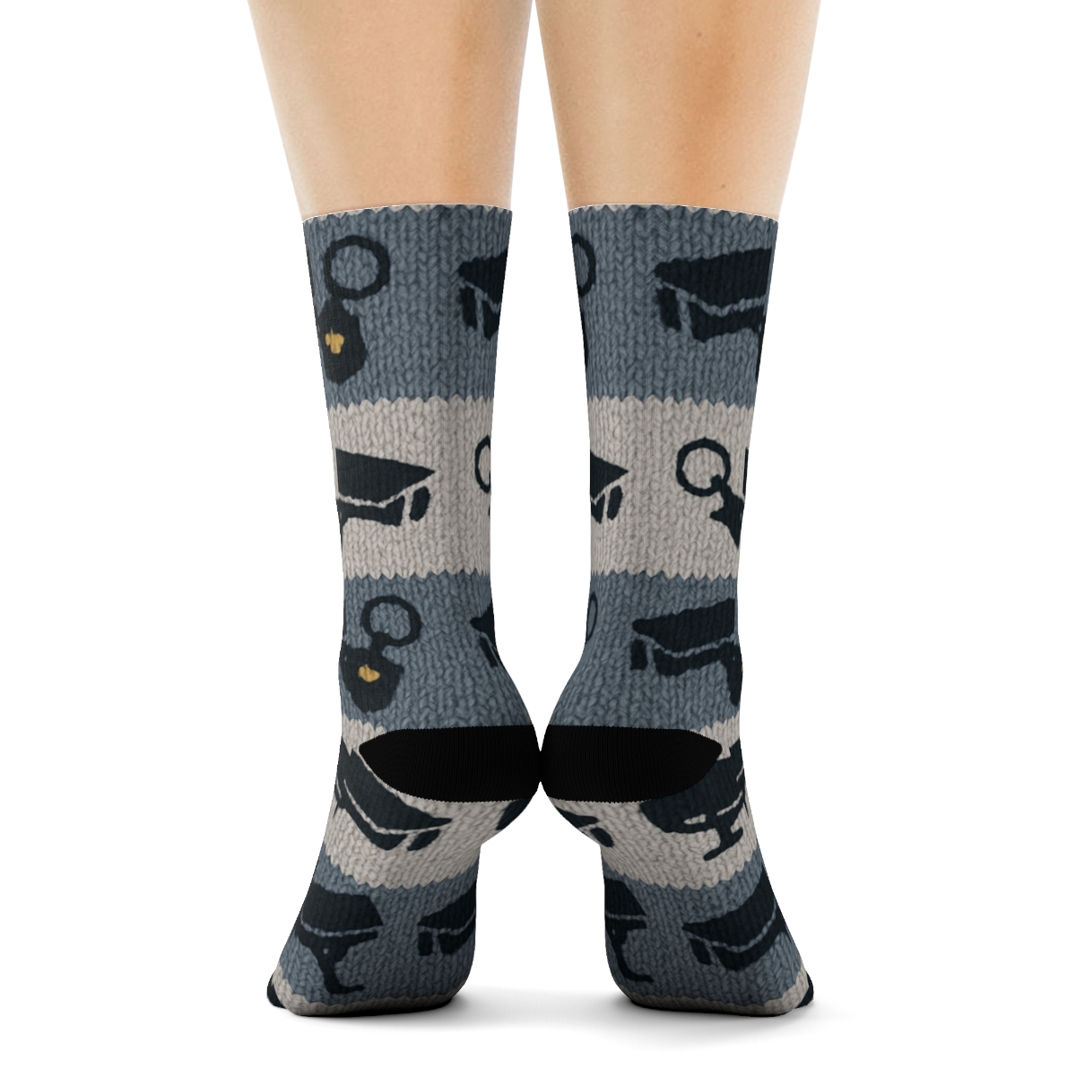 Prison Officer Knit Illusion Stripe Bands personalized crew socks