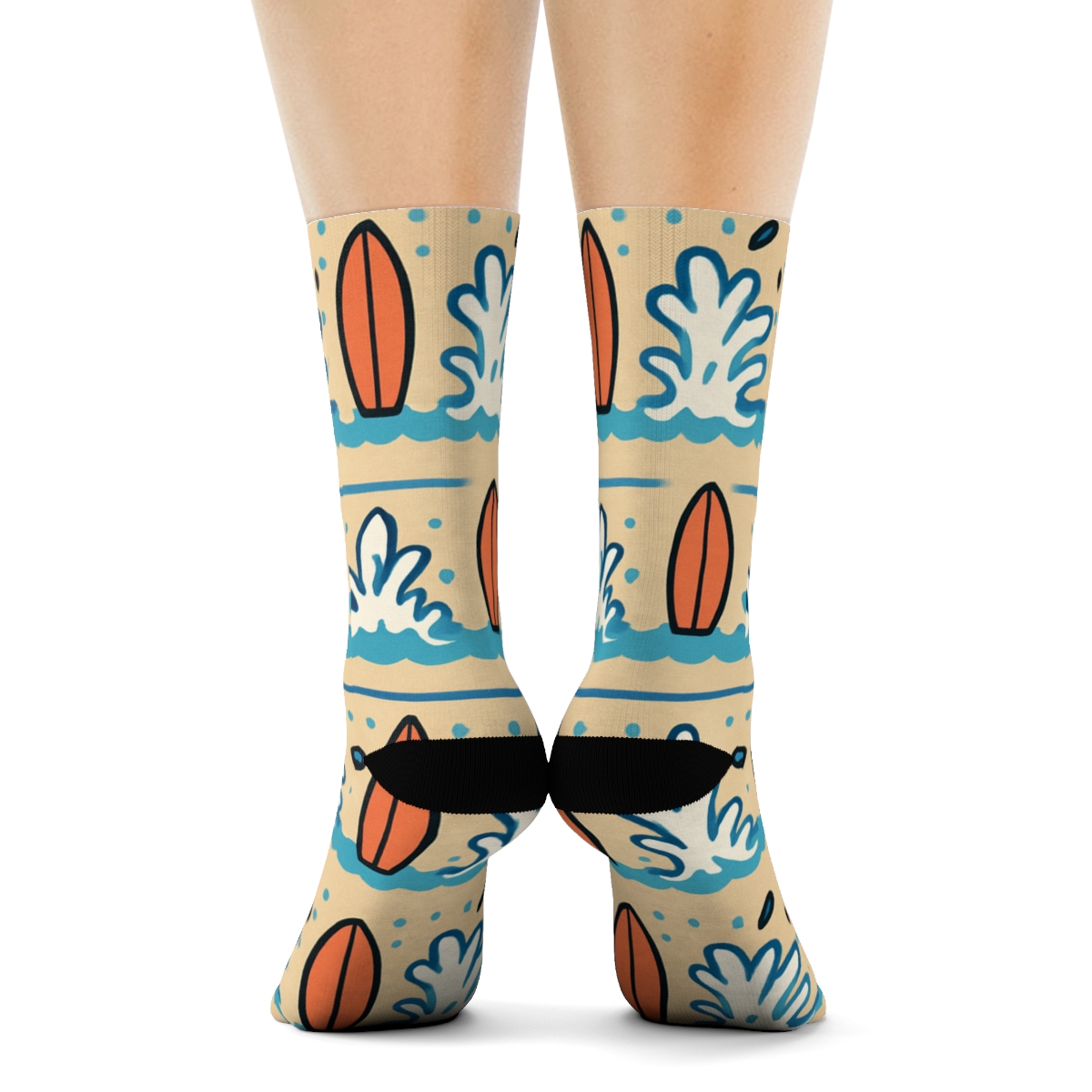 Ocean Bands With Playful Dolphin Pods unique graphic crew socks