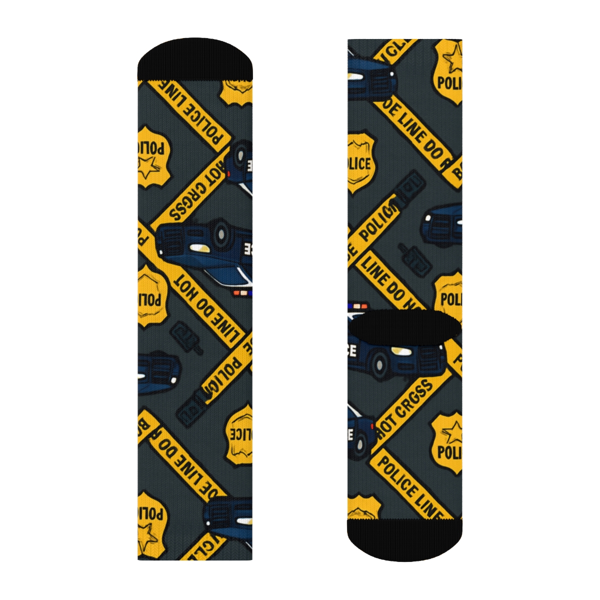 Metro Night Patrol Police Officer Tapestry designer printed crew socks