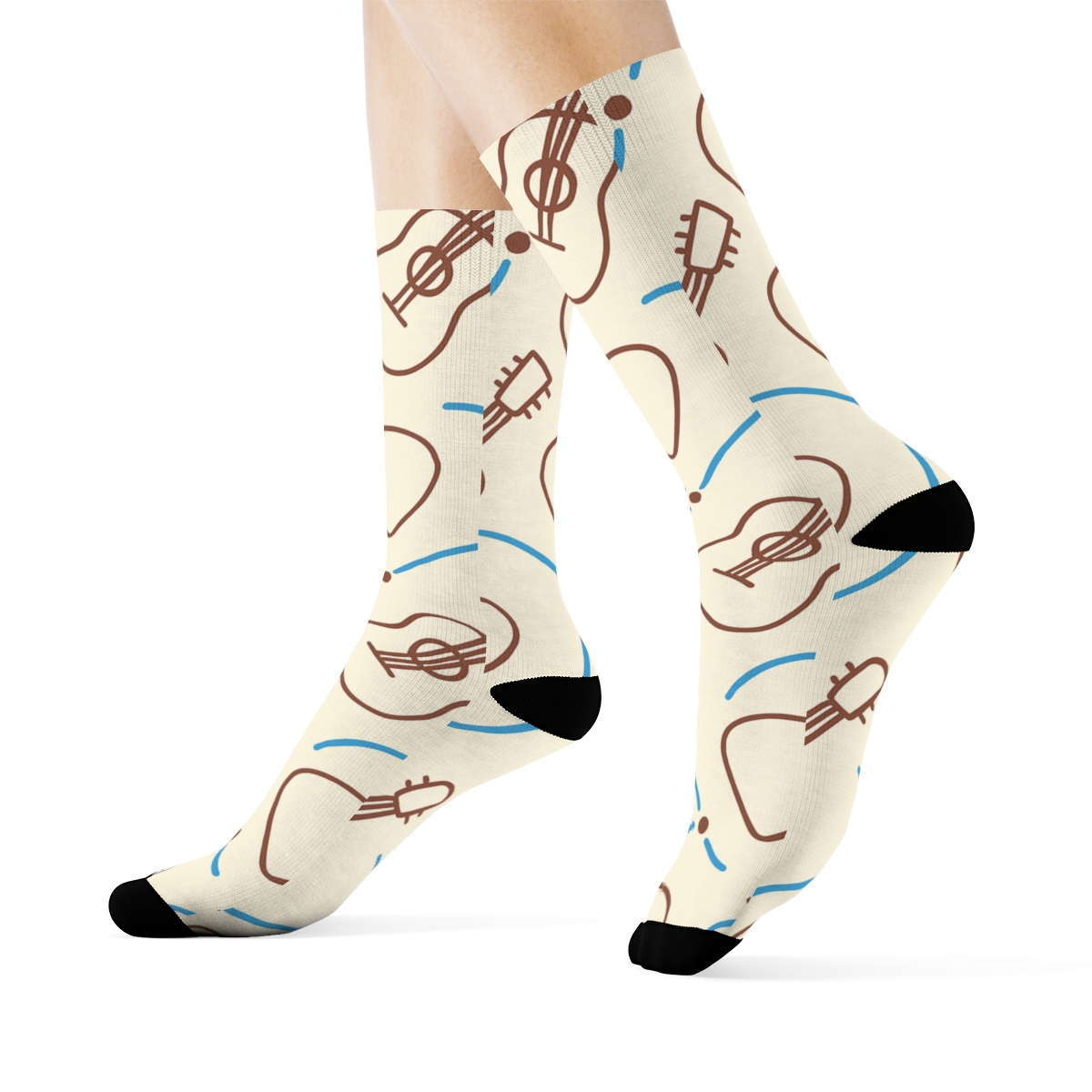 Sound Wave Lattice With Guitar Picks stylish athletic crew socks