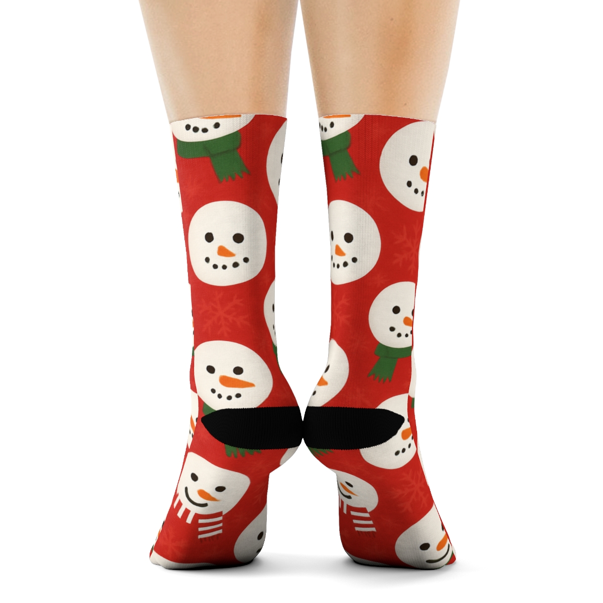 Snowman Polka Dot Field Xmas comfortable cotton crew socks