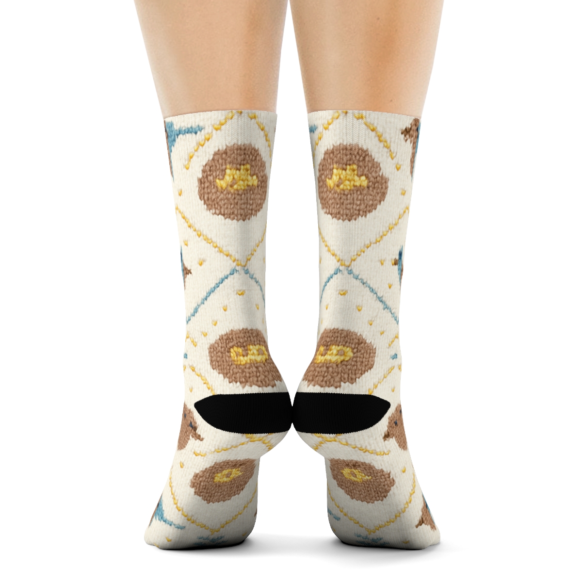 Knitted Illusion Birdsong Lattice personalized crew socks