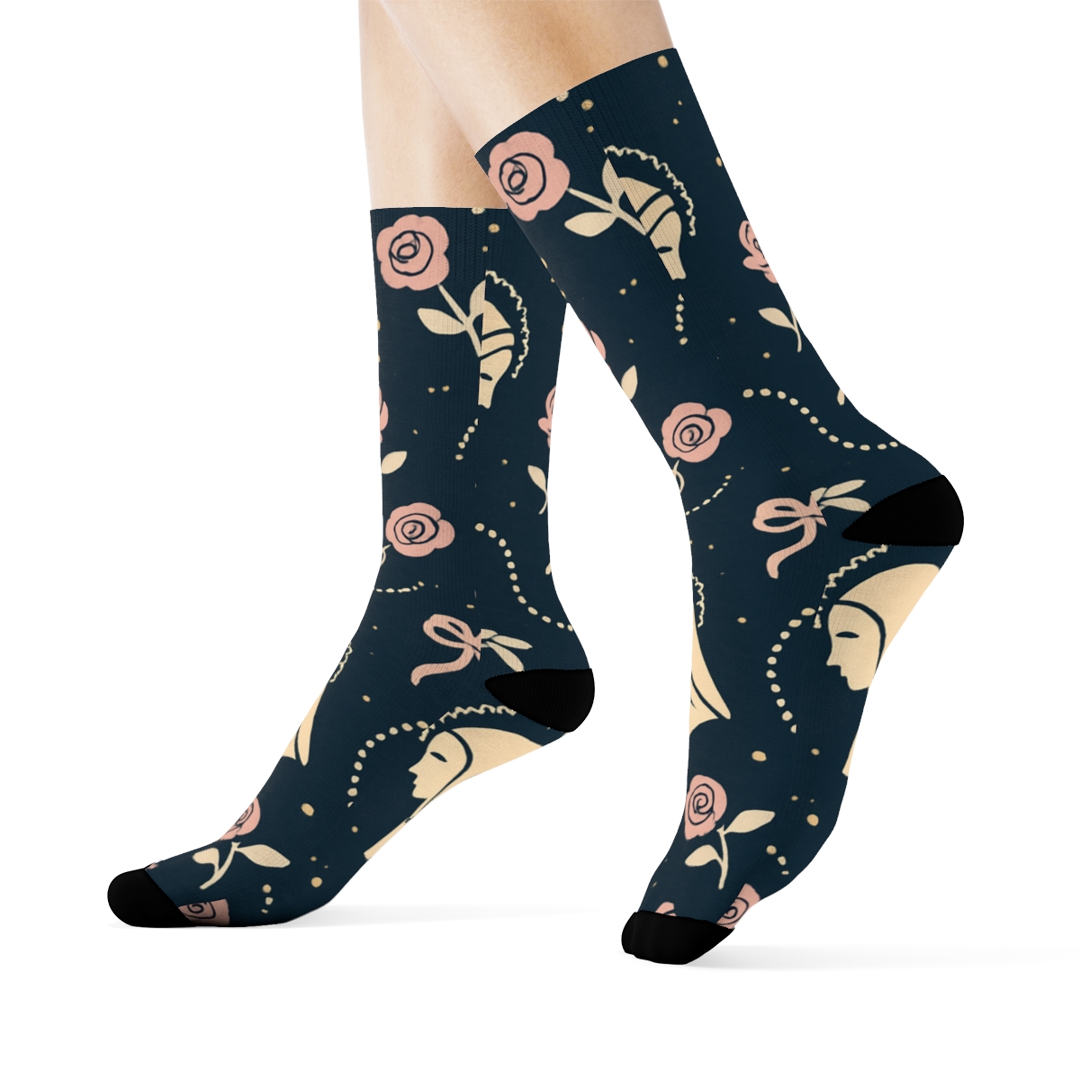 Lace Halo Mary Bonnet Scatter premium sports crew socks
