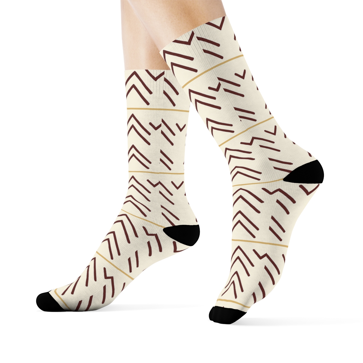 Chevron Micro Pulse designer printed crew socks