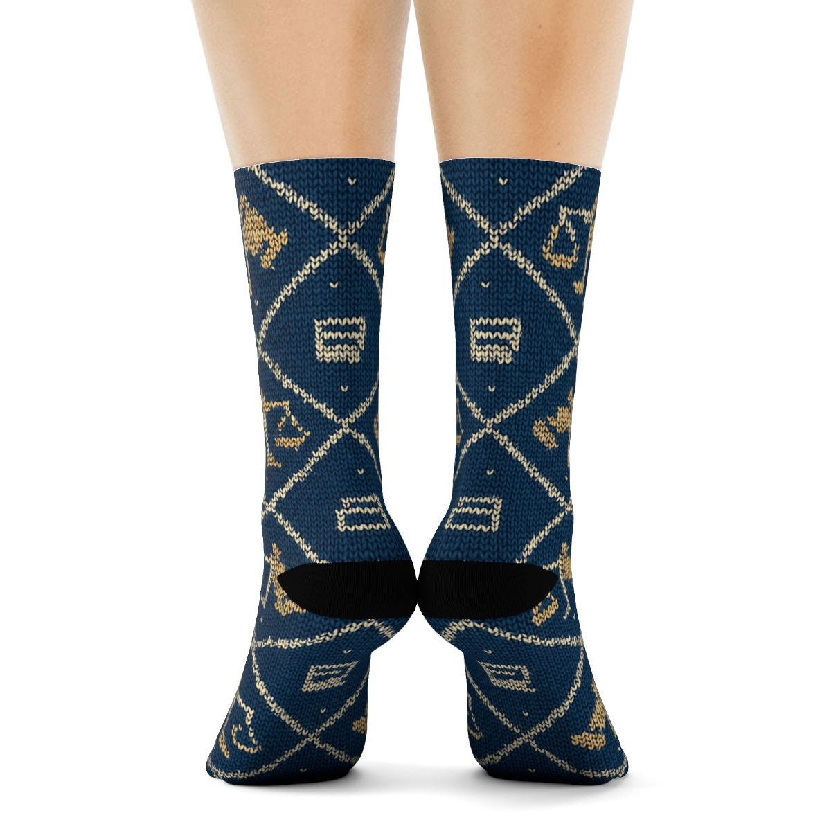 Lawyer Gavel Lattice Knit Illusion soft everyday crew socks