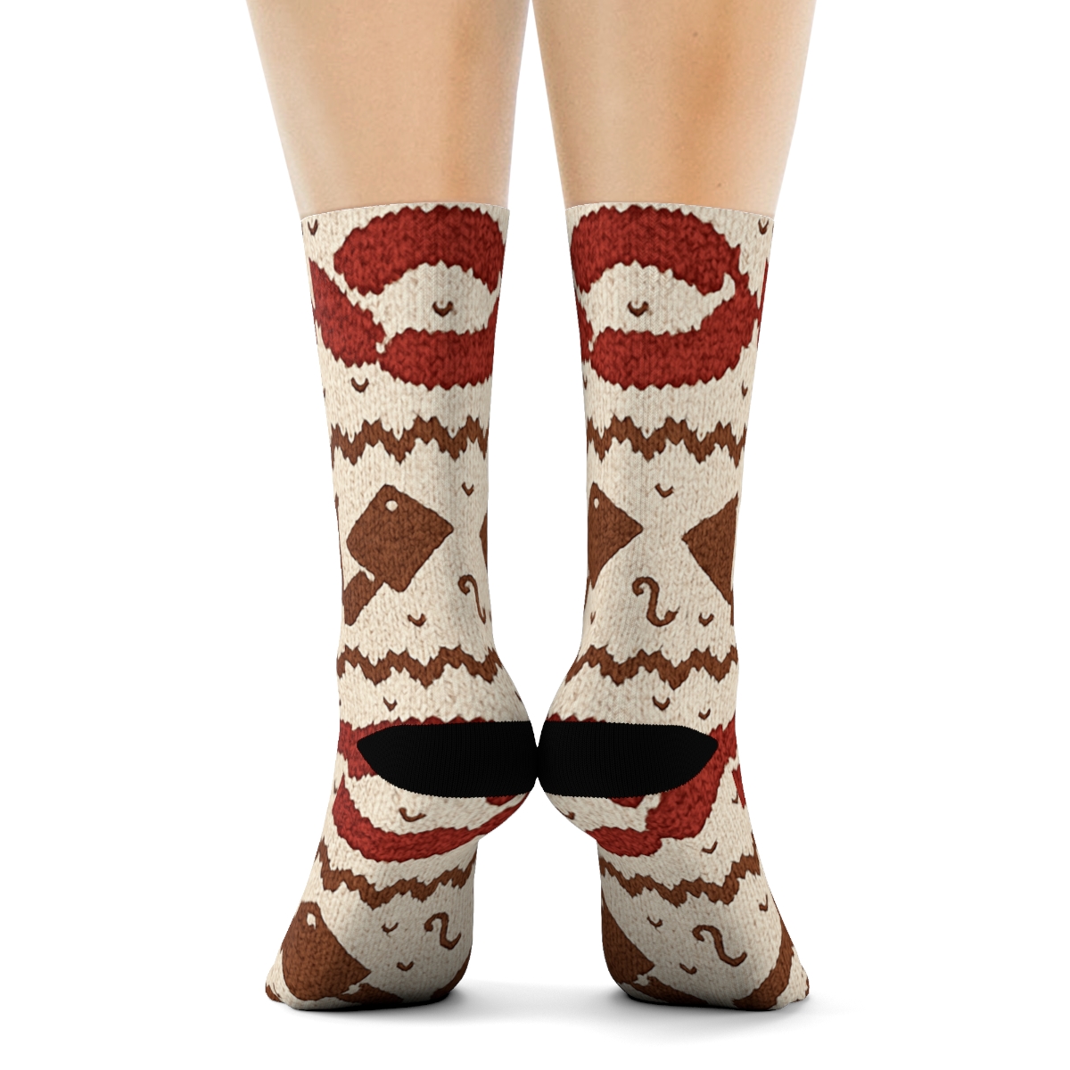 Knitted Butcher Sausage Chevron premium sports crew socks