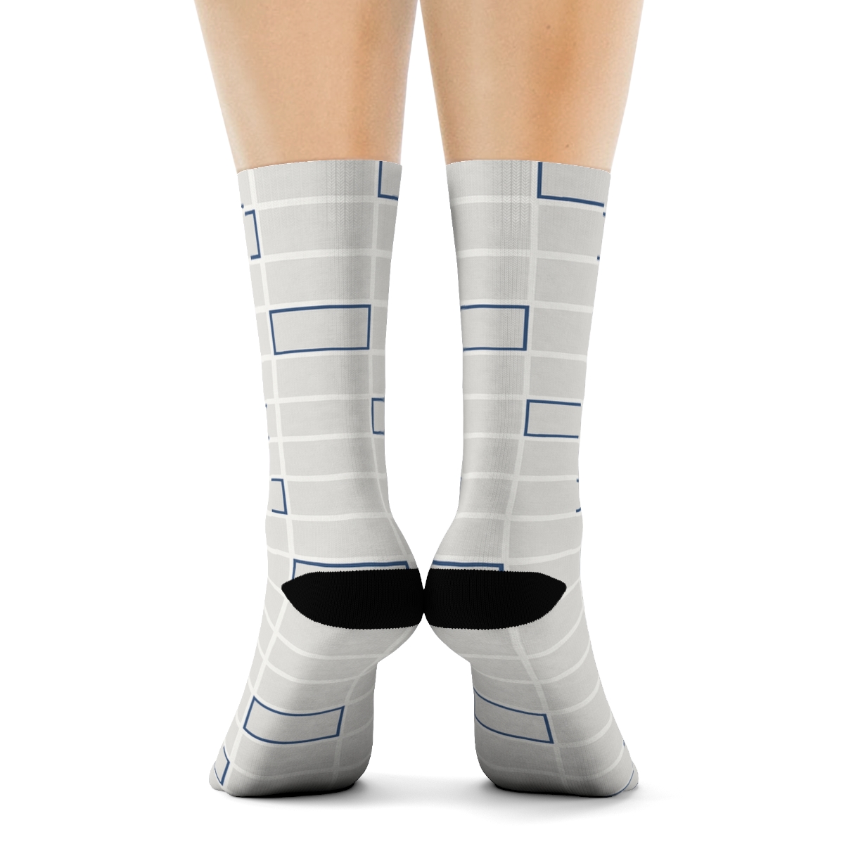 Cell Grid Fragment stylish athletic crew socks