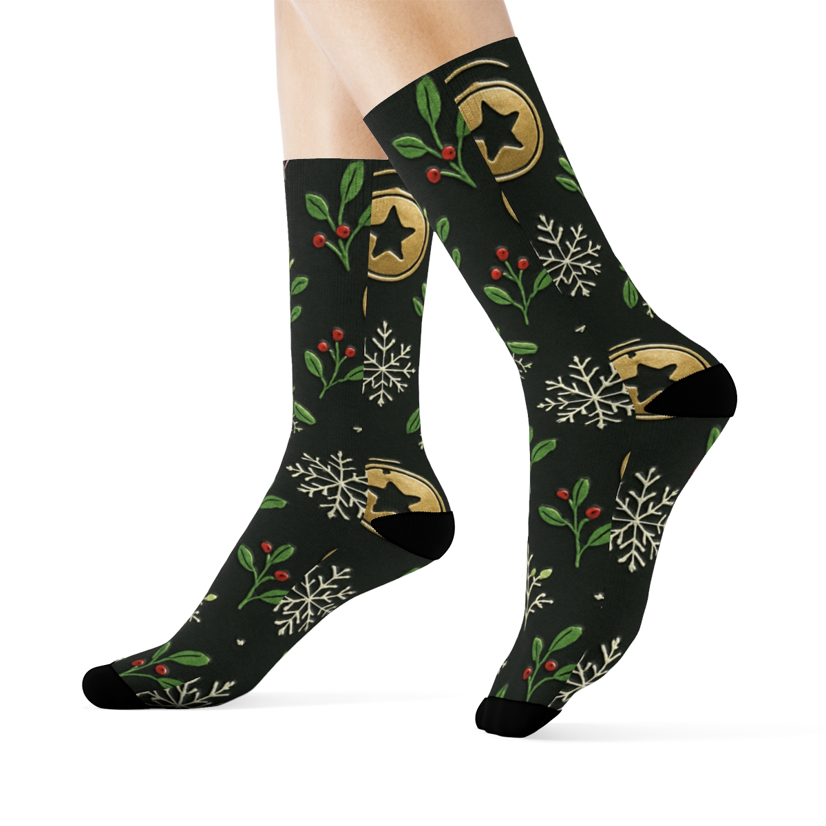 Starry Bell Medallions comfortable cotton crew socks