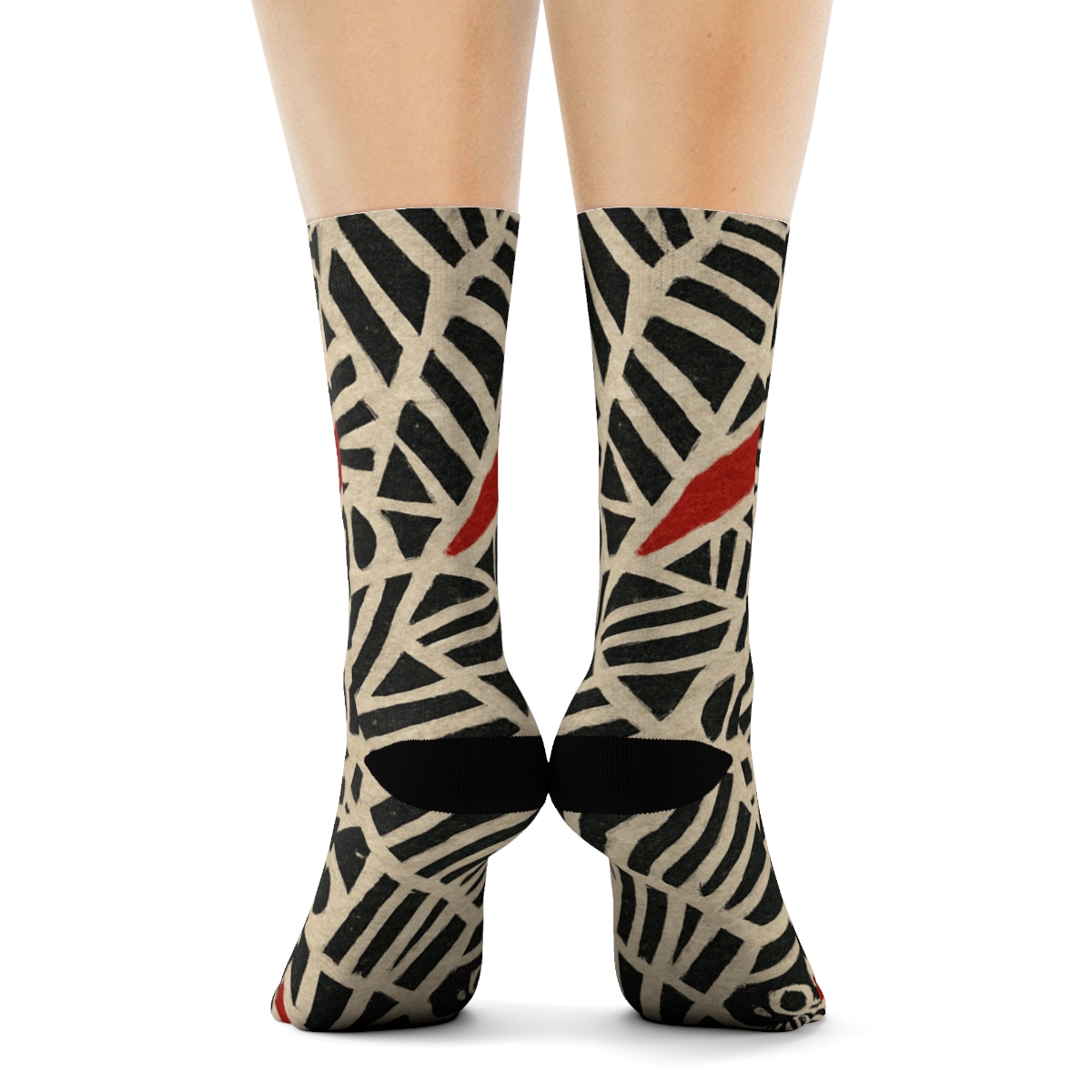 Fragmented Stripe Mosaic designer printed crew socks