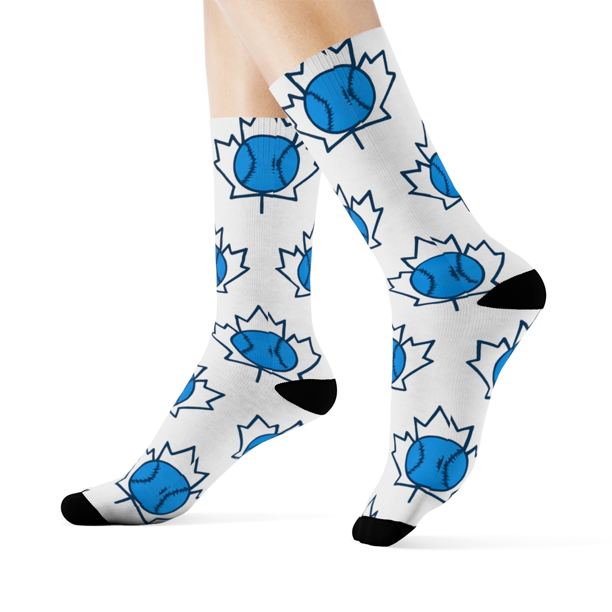 Maple Arc Ball Grid Blue Jays Edition soft everyday crew socks