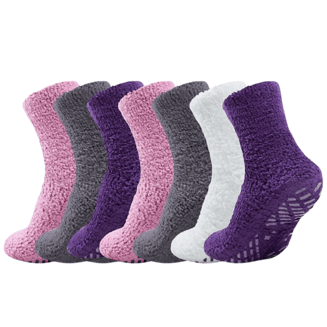 7-Pack Non-Slip Diabetic Socks - Cozy and Comfortable