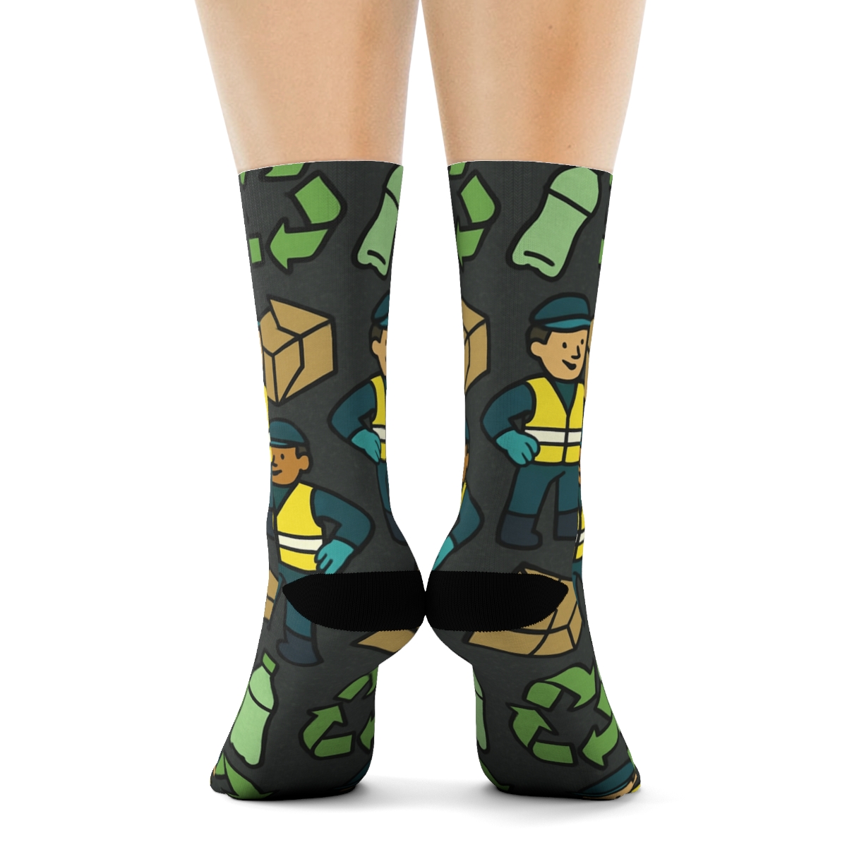 Recycling Plant Worker Safety Vest Tessellation custom crew socks