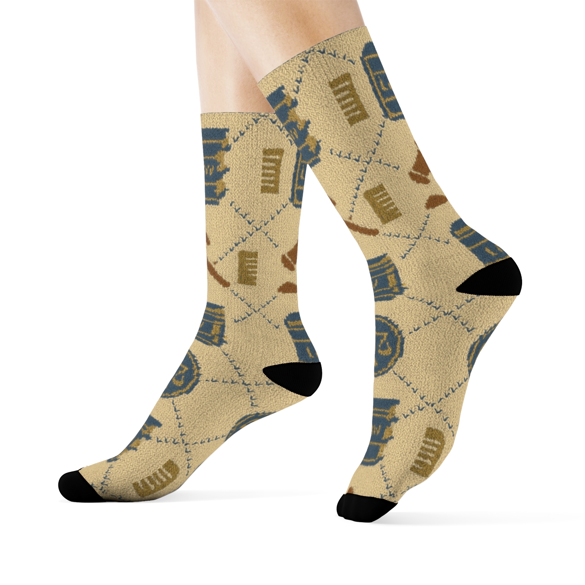 Knitted Court Clerk Ledger Lattice soft everyday crew socks