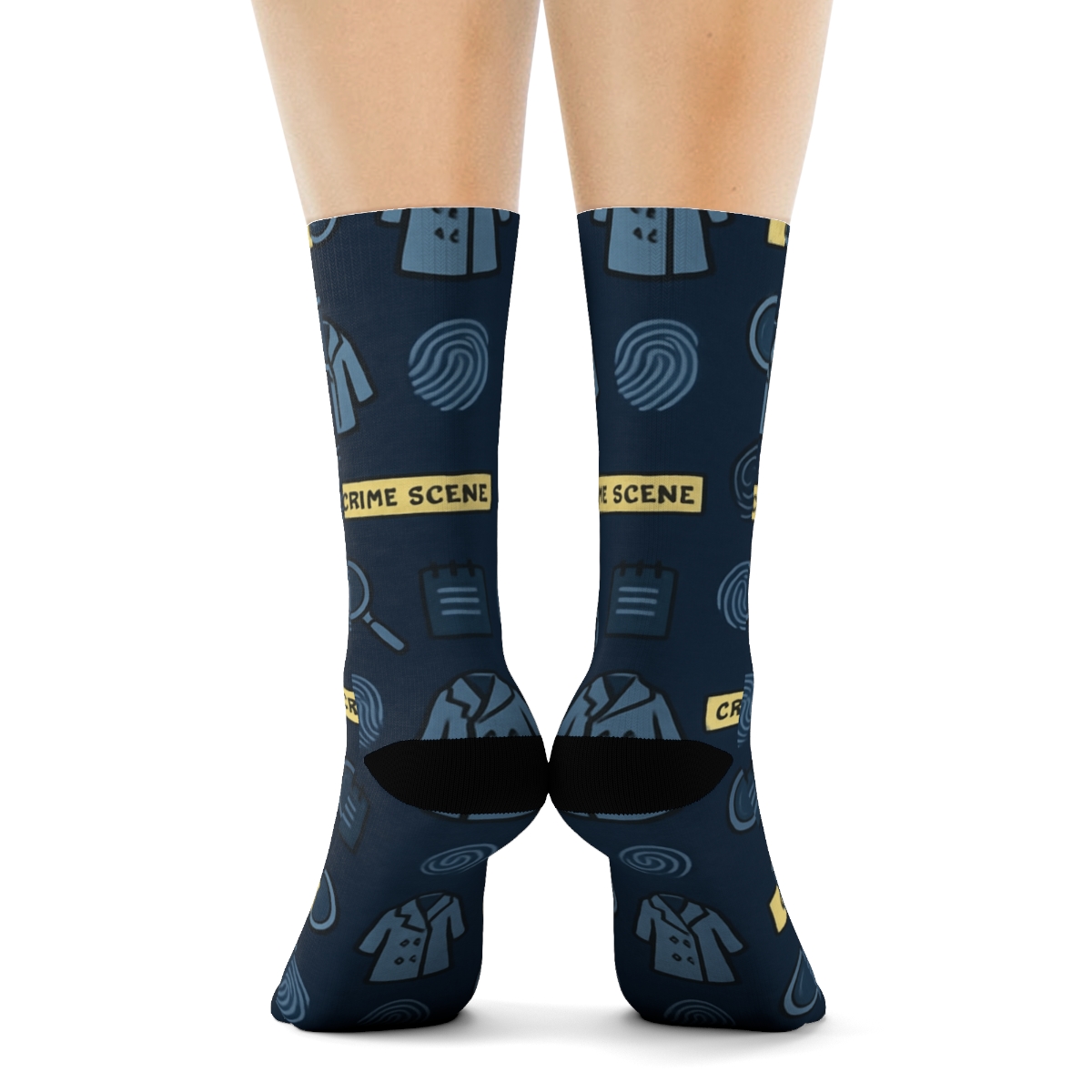Police Detective Clue Grid In Midnight Blue premium sports crew socks