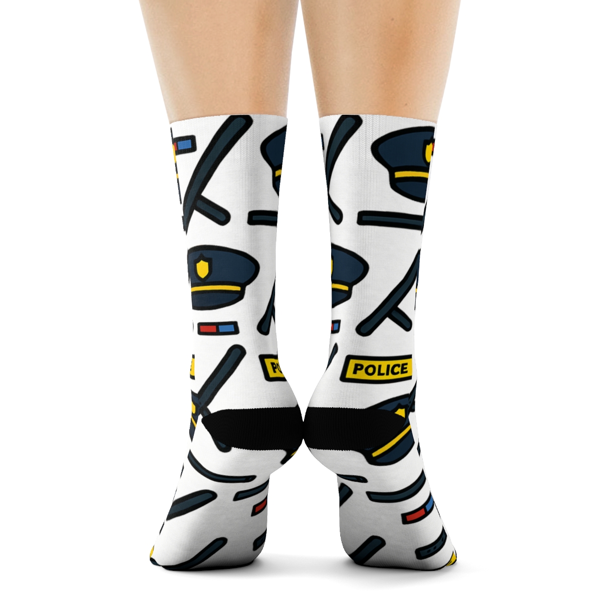 Badge Grid With Police Officer Detail personalized crew socks