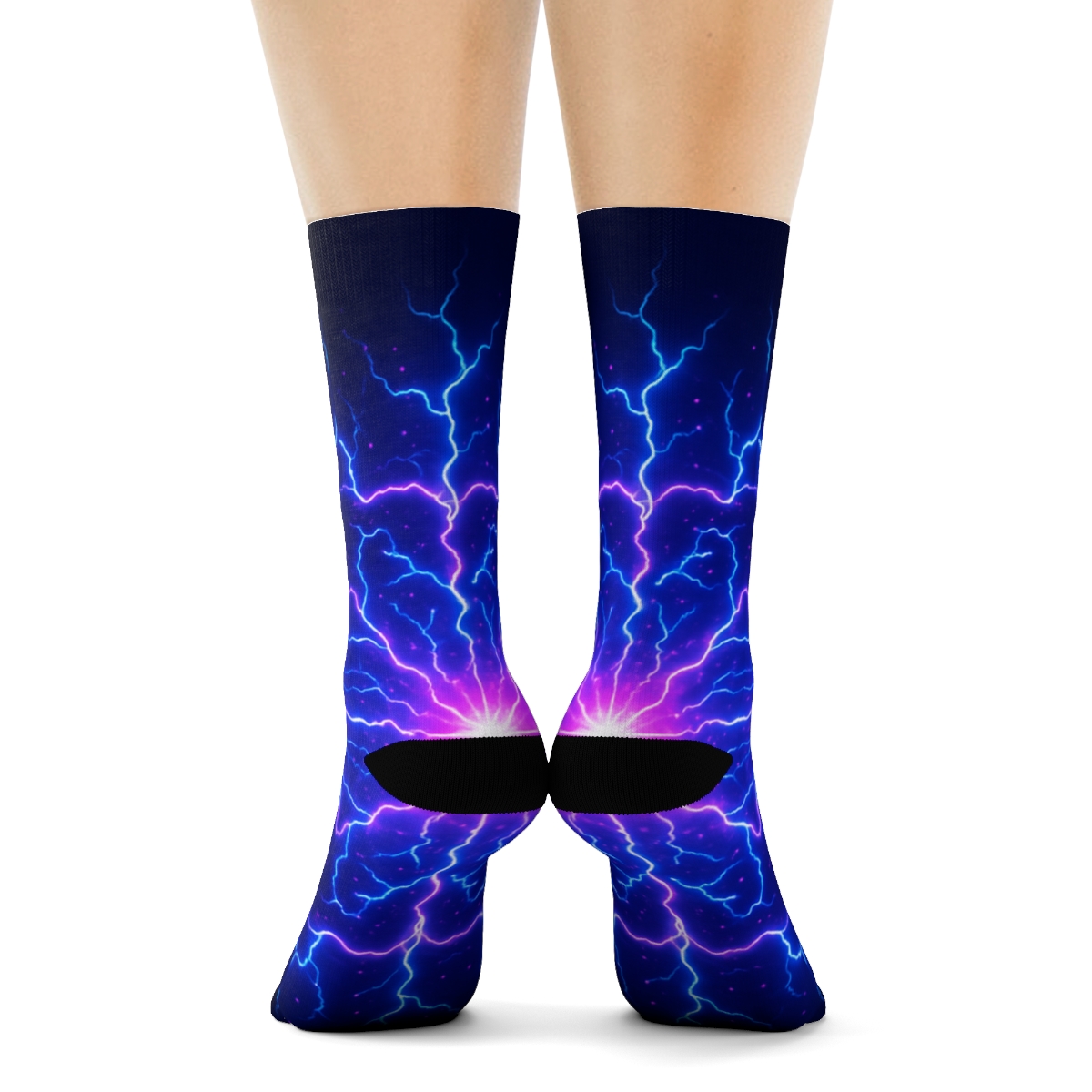 Neon Radial Bolt Burst personalized crew socks
