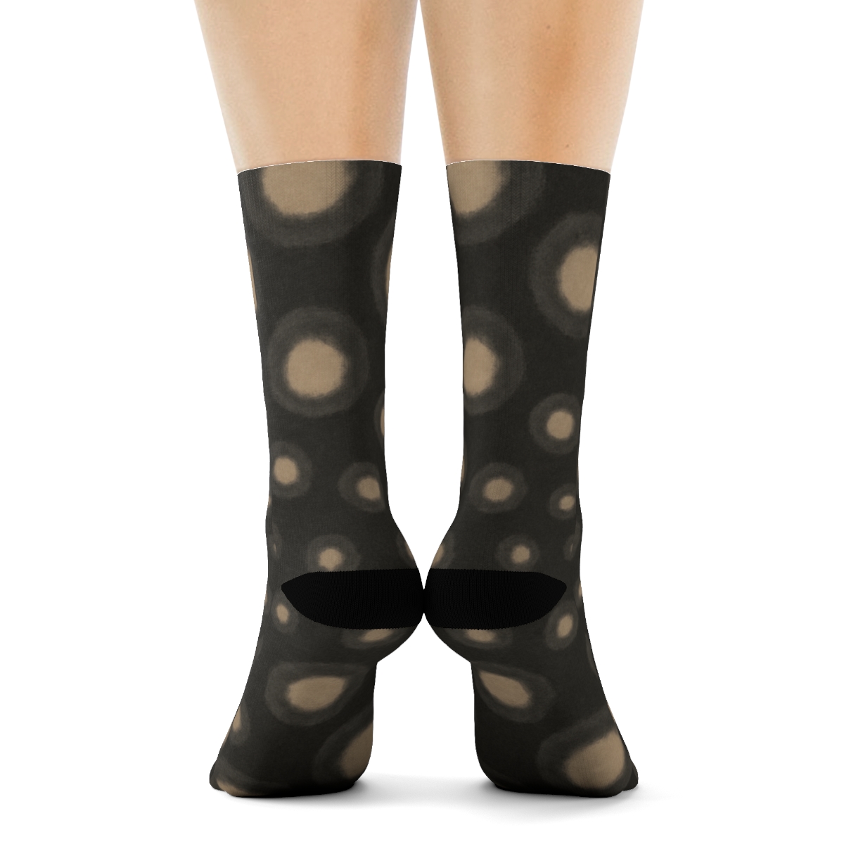 Charcoal Minimal Medallion Wave custom crew socksCharcoal Minimal Medallion Wave Crew Socks - Image 4