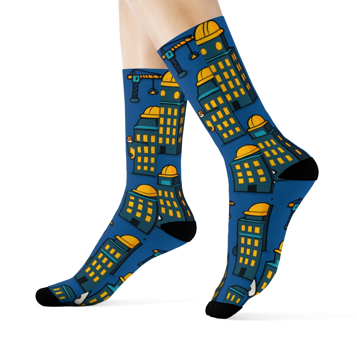 Architect Skyline Confetti Grid personalized crew socks