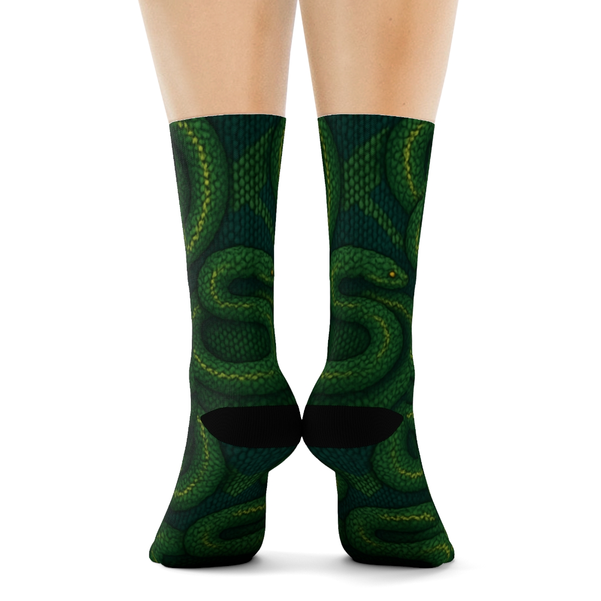Scale-Weave Snake Knit Illusion unique graphic crew socks