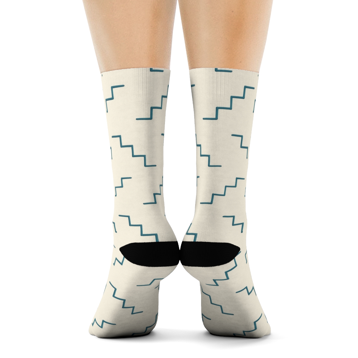 Micro Stair Step Grid stylish athletic crew socks